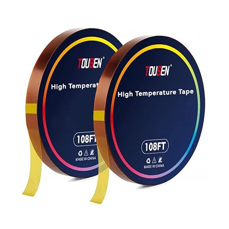 High Temperature Tape Polyimide Tape Heat Resistant Tape Heat Transfer Tape for Masking,3D Printing,Electric Task,Soldering & Insulation 12mm 108FT 1ROLL