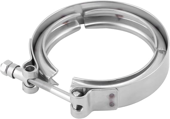 3" Exhaust Pipe Clamp, 304 Stainless Steel V Band Flange Clamp Klemme Kit Adjustment Range 76mm / 2.99inch