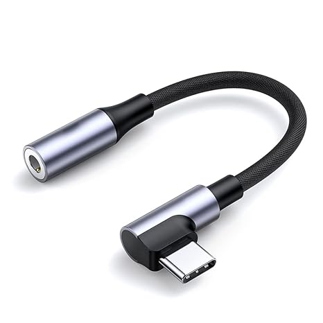 1pcs 10-12cm Type C 3.5 Jack Earphone USB C to 3.5mm AUX Headphones Adapter Audio Cable,90 Degree