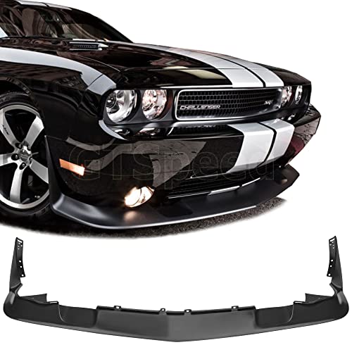 Compatible withReplacement for Front Bumper Lip, SRT Style PU Front Lip Spoiler Black, Fits 2011 2012 2013 2014 Dodge Challenger RT SE SXT SRT8