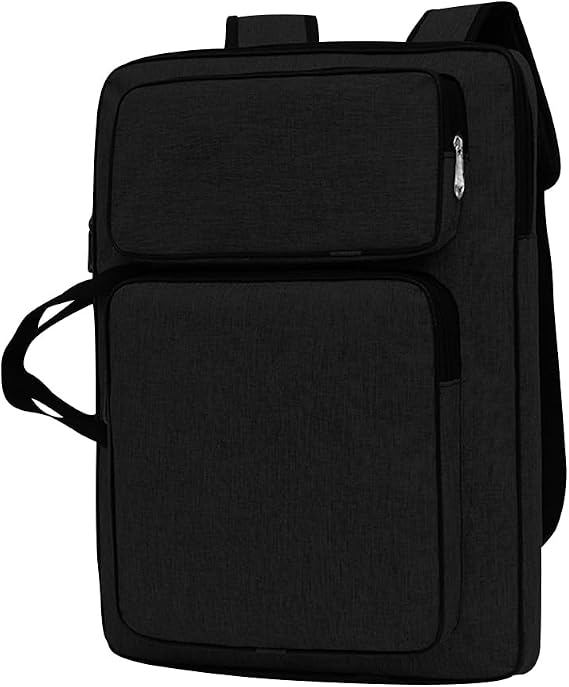8K Child Art Carrying Bag Adjustable Artist Portfolio Case 14 x 19 Drawing Board Backpack Oxford Art Supplies Storage Tote Bag for Artworks Brush Drawing Paper