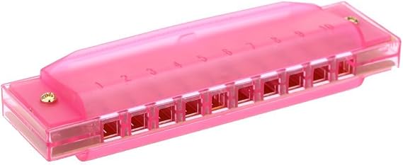 Diatonic Harmonica 10 Holes Blue Harp C Lead Instrument Mouth Organ Key Case Kid Music Toy Pink