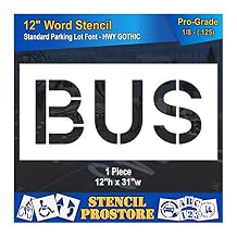 Pavement Marking Stencils - 12 inch Bus Stencil - 12" x 31" x 1/8'' (128 mil) - Pro-Grade