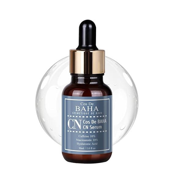 Cos De BAHA Caffeine 10% + Niacinamide 10% Serum 1 Fl Oz Lightweight Hydrating Face Serum with Hyaluronic Acid & Ferulic Acid (30 ml)