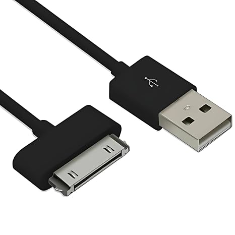 USB to 30 Pin Charger Cable, Fast Charging Data Cable Compatible with iPhone 4/4S/3G/3GS, iPad 1/2/3, iPod Touch 1/2/3/4, iPod Classic 1/2/3, Old 30-Pin Devices (2M, Black)