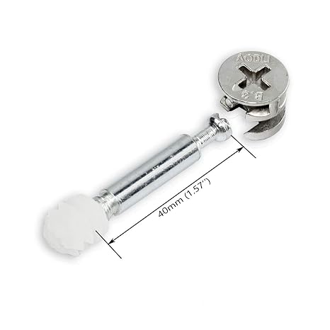 30 Packs Furniture Cam Fitting with Dowel and Pre-Inserted Nut, Metal Cam Lock Nuts for Cabinet Drawer Dresser and Wardrobe Furniture Board Panel Connecting, CLN-03MP