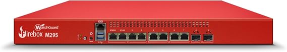 WatchGuard Firebox M295 with 1 Year Basic Security Suite - Rackmount Firewall, 4X 2.5Gb RJ45 + 4X 1Gb RJ45 & 2X 10Gb SFP+ Ports, Small Branch Security (WGM295000+WGM2950071)