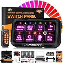 Auxbeam 8 Gang Switch Panel RC-800 RGB Wireless Remote Control Range Up to 165FT Multifunction Switch Pod 3 lighting modes with Backlit Off and Auto Dimmable for RV Offroad Waterproof