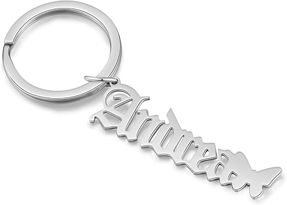 Personalized Keychain Custom Name Keychain Engraved Key Ring for Men Women