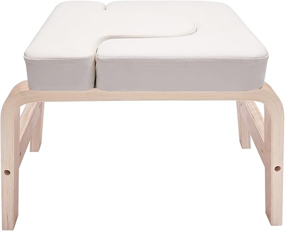 Yoga Headstand Bench, 25 Inch Yoga Inversion Bench with Seat Cushion, Portable Stand Yoga Chair 440.92lbs Capacity for Balconies, Offices, Gyms