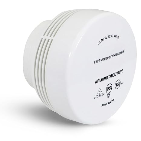 Highcraft Air Admittance Valve 3 Inch, White Jumbo AAV 160 DFU Branch / 72 DFU Stack