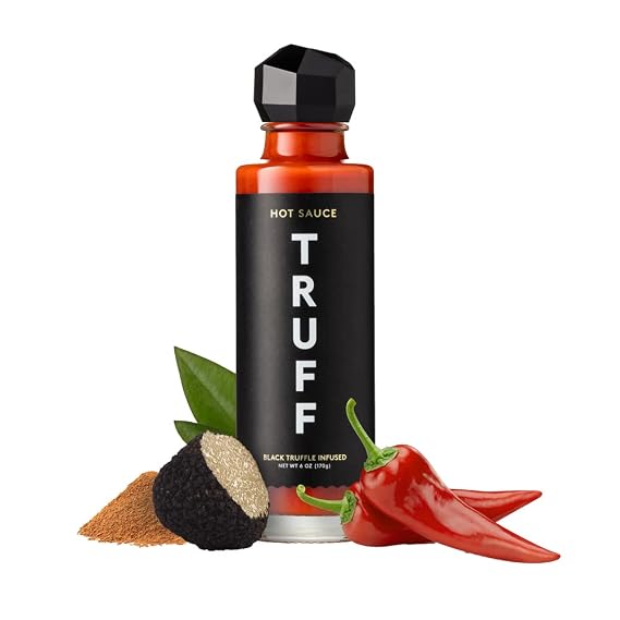 TRUFF Original Black Truffle Hot Sauce, 6 oz | Black truffle-infused gourmet hot sauce with ripe chili peppers, black truffle oil, and agave nectar.