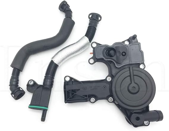 Ensun PCV Valve Engine Crankcase Vent Valve Oil Separator with Hose Kit Compatible with VW Audi 1.8T 2.0T - 2nd Gen EA888 Engine 06H103495B
