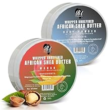RA COSMETICS Whipped Shea Butter Baby Powder - 6oz & 100% African Shea Butter - Mango Scented, Anti-Aging Moisturizer, 6 Ounce