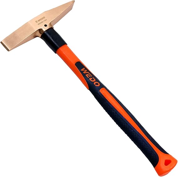 WEDO Copper Scaling Hammer with Fiberglass Handle,Welding Hammer,Chipping Hammer,300g, Length 280mm(11")
