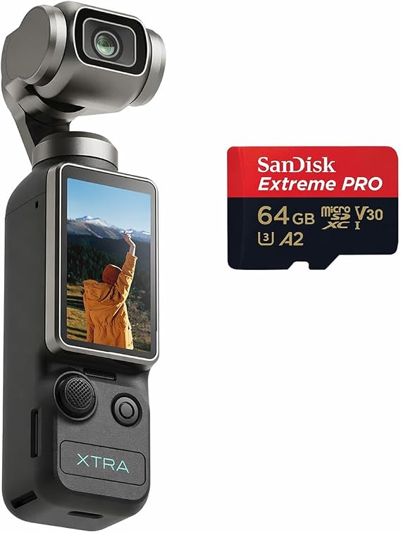 Xtra Muse 4K Action Camera Bundle with 64GB SanDisk Extreme microSD Card, Aries 4000mAh External Battery Charger, Carrying Case