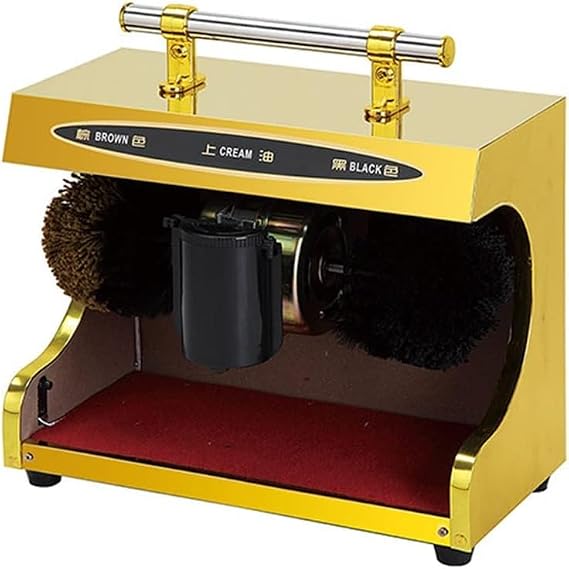 Shoe Polisher Fully Automatic, Electric Shoe Shine Machine Automatic Electric Shoe Polishing Machine Buff Polisher Polish Shining Cleaner (Titanium )