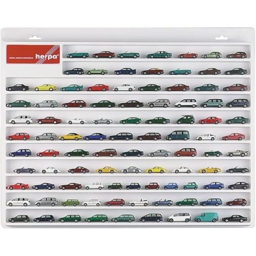 Herpa 029223 Car Showcase 1:87 White Hanging Display Case for Hanging Trains Showcase Display Miniatures Model Making 57 cm x 45 cm x 3.5 cm