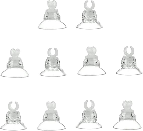 Aquarium Suction Cup Clips Air Tube Holders for Fish Tank,10 Pieces, Fit Tube/Lighting Wire Outer Diameter 0.2-0.23 Inch.