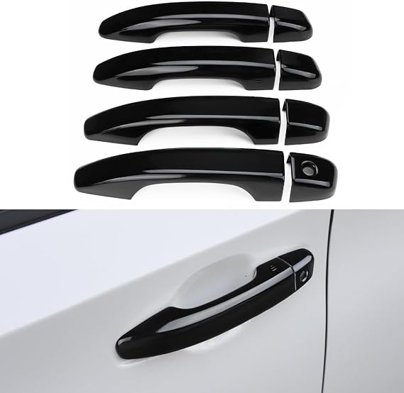 Car Door Handle Cover for 2018-2022 Honda Accord Accessories | For 10th Gen Accord Accessories, Exterior Door Handle Protector, Glossy Black, ABS Covers, Without Keyless Entry Holes