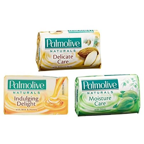 Palmolive:Palmolive Naturals Set of 3 Soaps Delicate Care, Indulging Delight, Moisture Care  90g - 3.17oz  [ Italian Import ]
