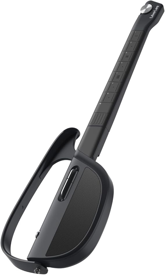 LiberLive C1 Stringless Smart Guitar, Foldable Travel Backing Guitar, Cord Generator, App Interactive Cord Seat, Built-in Drum Machine & Baseline for One Man Band, Adult & Teens (Black)