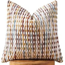 AmHoo Boho Chenille Pillow Cover Decorative Tufted Pillowcase for Couch Bed Sofa Bedroom Living Room Modern 20 x 20-Inch Brown
