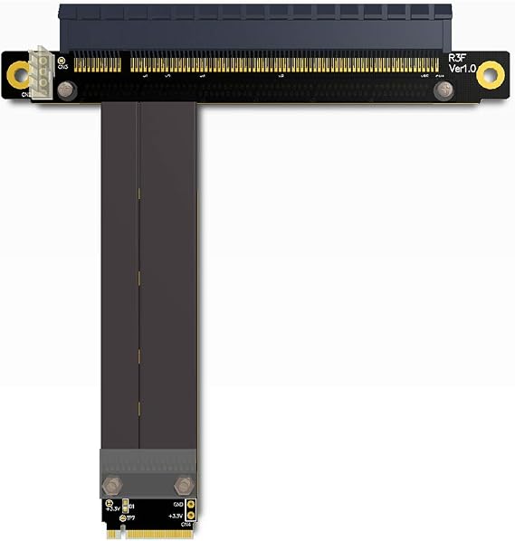 PCI-E 3.0 Riser Card 32G/BPS M.2 NGFF NVMe to PCIe X16 Extension Cable SATA Power Cable Support M.2 PCIE X4 Full Speed Channel for BTC Mining M2 2230 2242 2260 2280 (R43SF 10CM)