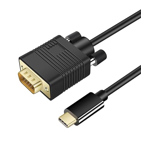 USB C to VGA Cable 3ft, USB Type-C to VGA Cable [Thunderbolt 3/4 Compatible] Compati well with iPhone 15 Pro/Max, MacBook Pro/Air 2023, iPad Pro, iMac, S23, XPS 17, Surface Book 3 and More (3ft)