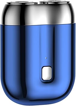 New Model Mini Dual-Head Electric Shaver, Upgrade Pocket Shaver, Washable Double Head Razor, USB Mini Portable Razor, Rechargeable Waterproof Compact (Four Color) (Blue)