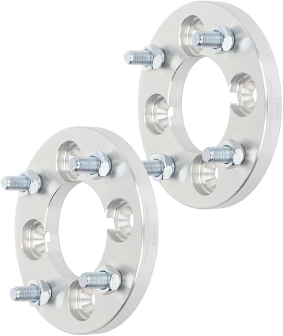 2-pcs 15mm 4x100 to 4x114.3 12x1.5 Studs Wheel spacers (Silver)