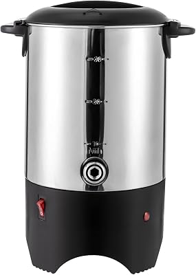 Commercial Stainless Steel Coffee Urn, 30 Cup Coffee Maker Hot Water Urn for Catering 1000W Coffee Percolator