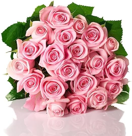 KaBloom-50 Pink Rose Bouquet, Flowers for Valentine, Mother's Day