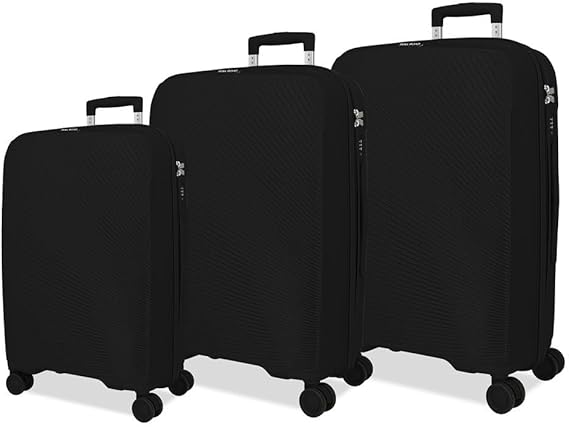 Suitcase Set, Black/White, One Size