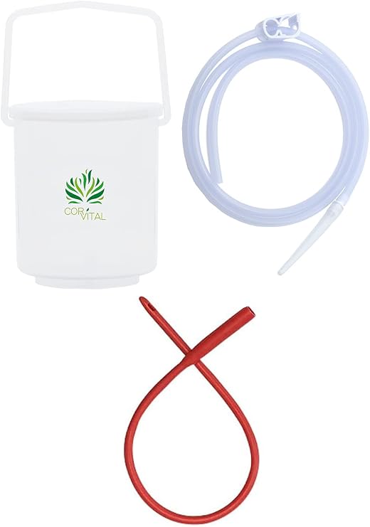 Coffee Enema Kit for Colon Cleansing - Complete Enema Accessories - Recommended By Gerson Home Enema Kit - Colon Detox Organic Coffee Enema - Enema Bucket Kit with Red Tube - Colon Cleanser