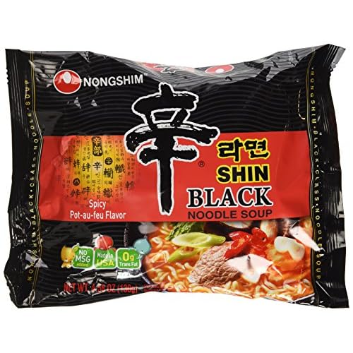 Nongshim Shin Ramyun BLACK - 4.58 Oz 4 Packs Made in USA