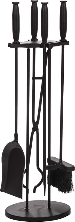 Dagan Five Piece Fireplace Tool Set (DG-1632), Black