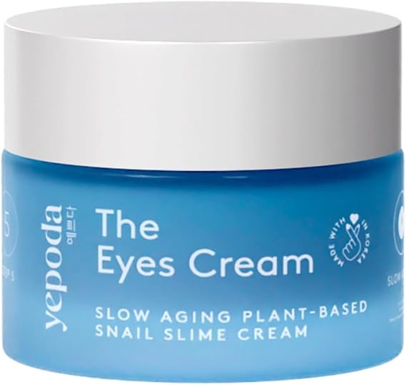 Yepoda The Eyes Cream, Hydrating Eye Cream With Plant-Based Snail Slime Alternative, Depuffs & Deeply Hydrates the Skin, Vegan Korean Eye Cream for All Skin Types, 15 ml