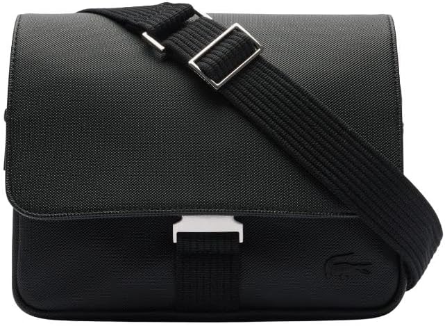 Lacoste Men's Classic Messenger Bag, Black, One Size