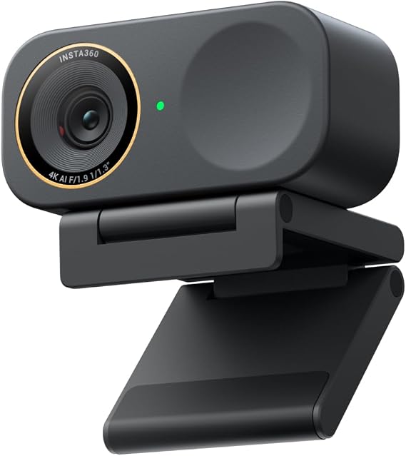 Insta360 Link 2C Pro Webcam 4K Webcam with 1/1.3" Sensor, Low Illumination, Auto-Framing, HDR, with Mic Directional Noise Cancelling Microphone, Stream Deck, Conference Zoom Teams Twitch, Best for Distribution and Online Meeting PC Windows Mac