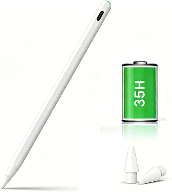 Stylus Pen for iPad (2018-2026), 6 Mins Charge for 10H Use, 35H Ultra Long Battery, Tilt & Palm Rejection, Magnetic Pencil for iPad A16/11/10/9/8/7/6th,Pro11/12.9"/13" M4,Air3/4/5/M2/M3,Mini7/6/5