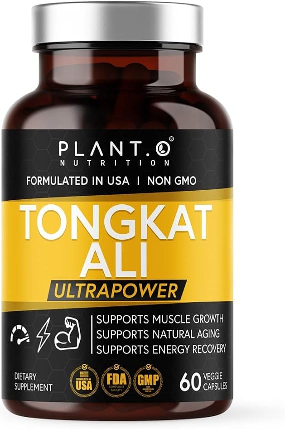 PLANT.O NUTRITION Tongkat Ali Ultrapower - Longjack Extract Supplement for Stamina, Strength, Endurance, Lean Muscle Growth & Recovery - Men's Pre Workout Supplement 60 Capsules Non GMO