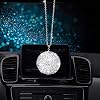 Bling Crystal Ball Car Rear View Mirror, Rhinestone Home Decor Ornament, Crystal Sun Catcher Glam Decoration Charm New Year's Present