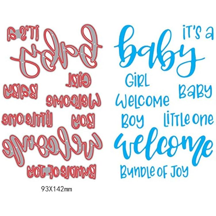 1set Welcome it is a Baby Girl boy Sentiment Dies cuttings Clear Stamp Metal Scrapbooking Stencils Die for DIY Embossing Photo Album Decorative DIY Paper Cards Making Craft