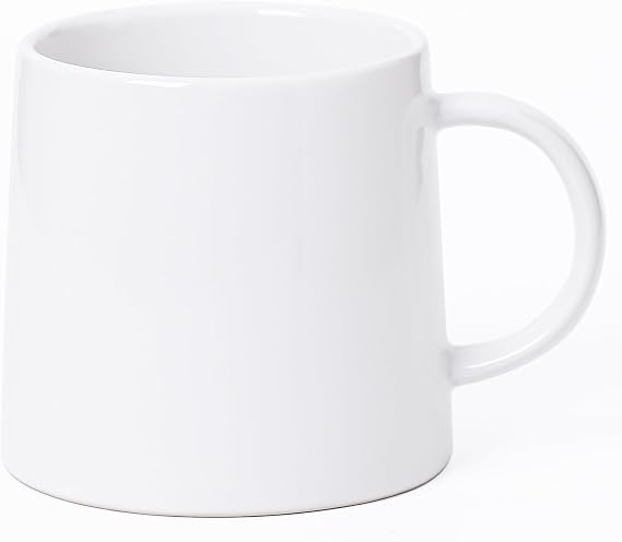 Mkour 20oz Large Ceramic Coffee Mugs, Handmade Cup, Big Tea Cups with Large Handle for Office and Home, Microwave and Dishwasher Safe White