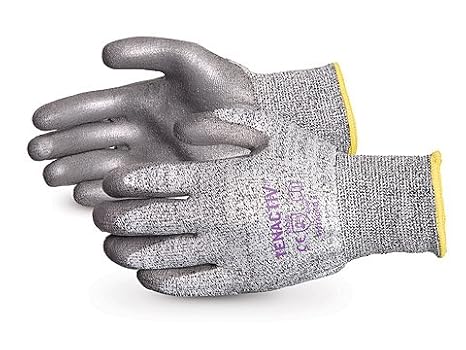 Superior Glove S13TAGPU-8 TenActiv Composite Knit Cut-Resistant Gloves with Grey PU-Coated Palms, Size 8