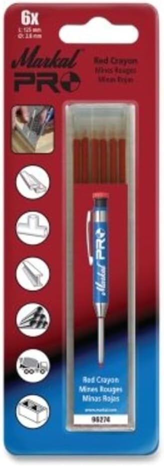 Markal Pro General-Purpose Refills for Markal Pro item 96270, Red Color , 6 Pcs