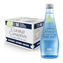 Clearly Canadian Clearly Sparkling Limon Essence Unsweetened Flavored Sparkling Mineral Water, Zero Sugar & Zero Calories, 1 Case (12 Bottles x 325mL)