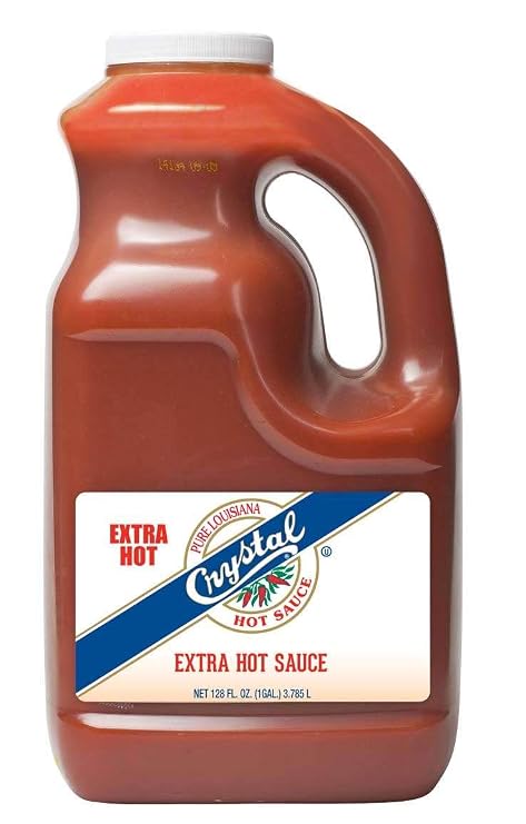 Crystal Extra Hot Louisiana Hot Sauce, 1 Gallon | Crystal Extra Hot Louisiana Hot Sauce in a large 1 gallon bottle.