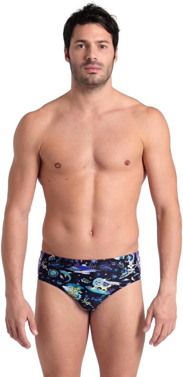 ARENA Fun Planet Capsule Collection Mens Swim Brief Sports Bathing Swimsuit Athletic MaxLife Durable Practice Training Suit